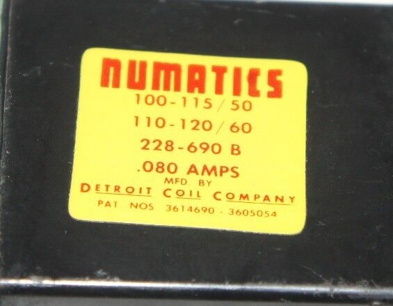 NUMATICS 152SS500K SOLENOID VALVE WITH 228-690 B COIL, 100-120 V, 50/60 HZ