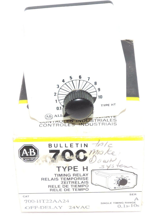 NIB ALLEN BRADLEY 700-HT22AA24 TYPE H TIMING RELAY RANGE: 0.1S-10S SER. A