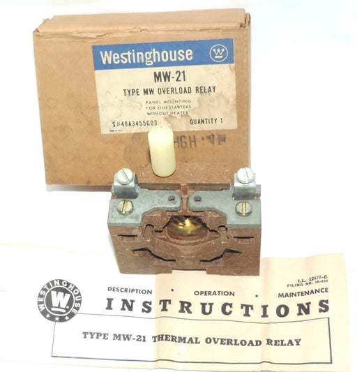 NIB WESTINGHOUSE MW-21 TYPE MW OVERLOAD RELAY MW21
