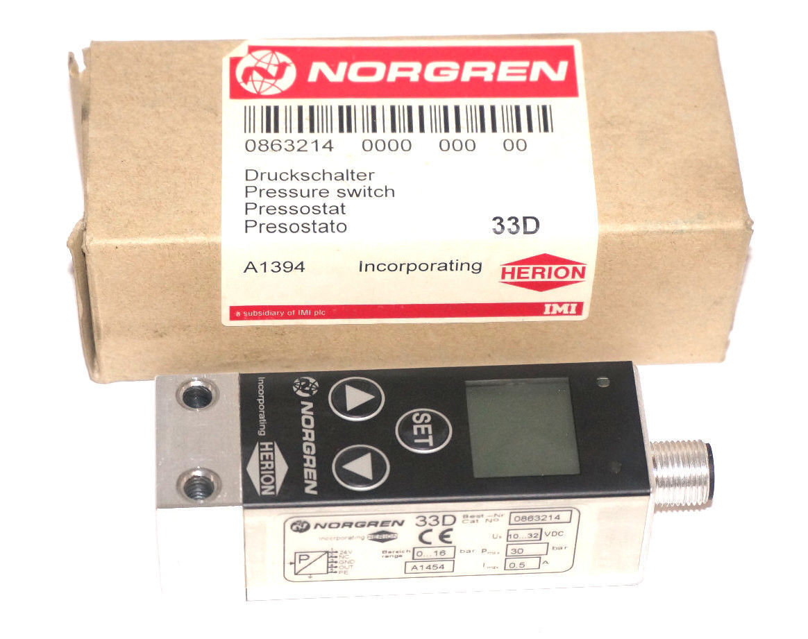 NORGREN HERION 0863214 ELECTRONIC PRESSURE SWITCH 33D