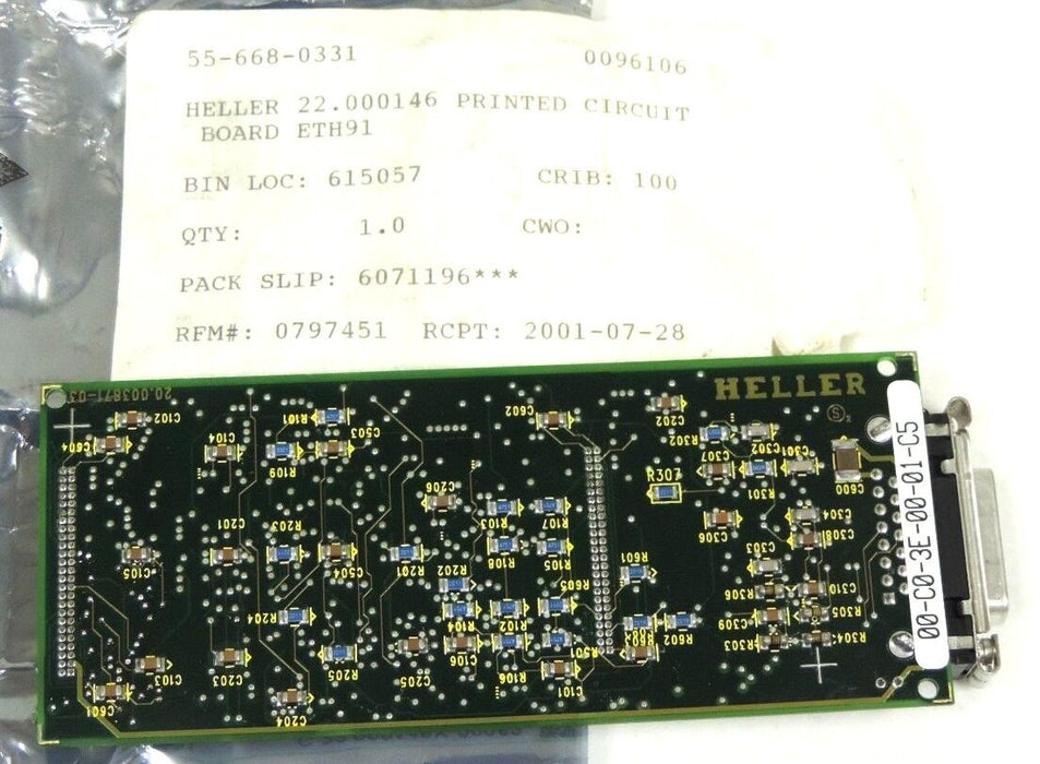 HELLER 22.000146 PRINTED CIRCUIT BOARD ETH91, C 22.000146X-00083, 20.003871-03
