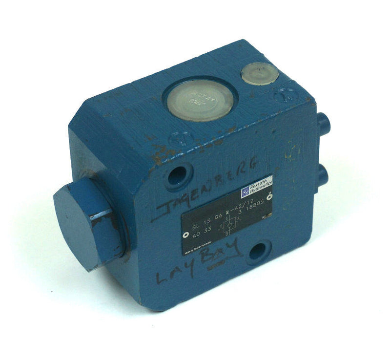 REXROTH SL 15 GA 2-42/12 A0 33, 3 18805 HYDRAULIC CONTROL VALVE 605-371