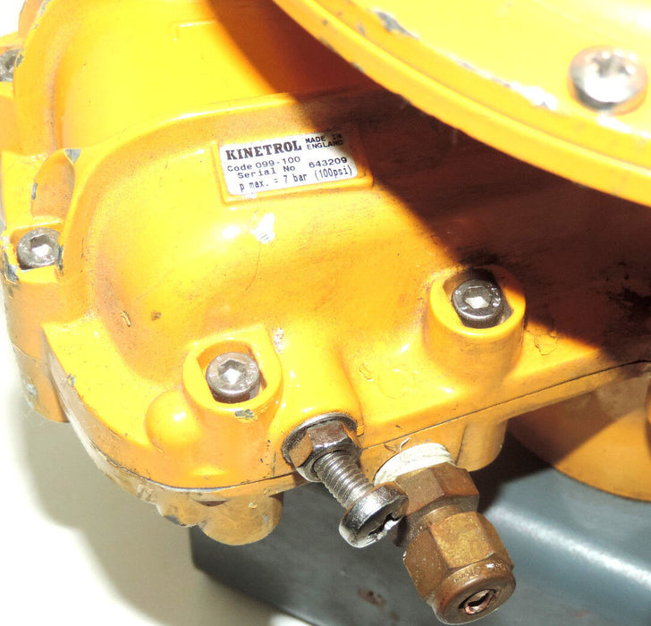 KINETROL MODEL 090 1/4 TURN ACTUATOR 099-100 W/ 090 SPRING RETURN INCLUDES 12AD1