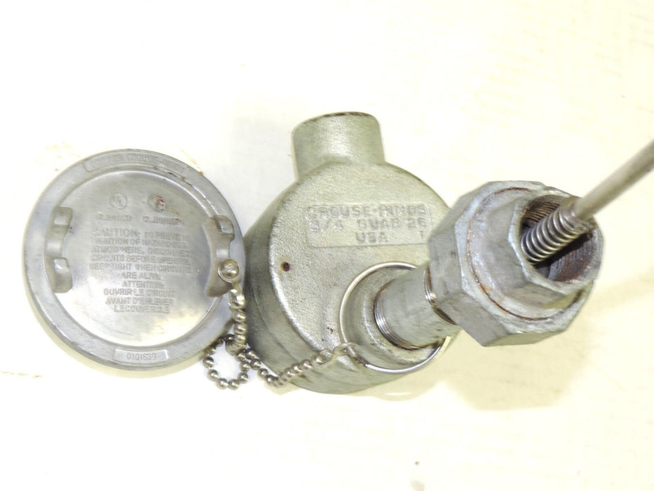 CROUSE-HINDS 3/4 GUAB 26 TEMPERATURE CONTROL PROBE 0101639 OUTLET BOX