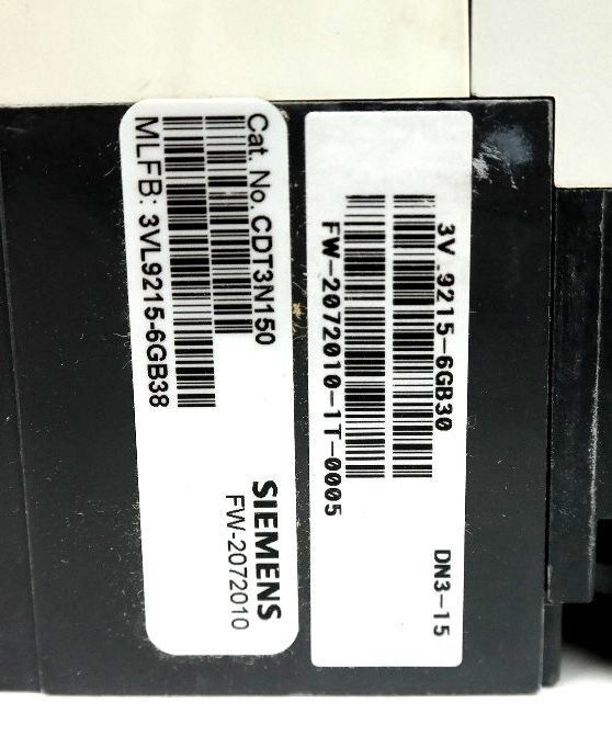 SIEMENS NDG3N150L VL CIRCUIT BREAKER CLASS N 150A 3-P 35kA@480V~50/60HZ NIB