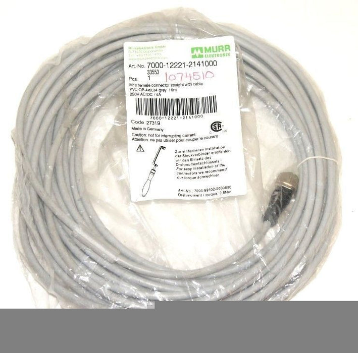 NEW MURR ELEKTRONIK 7000-12221-2141000 M12 FEMALE CONNECTOR 7000122212141000