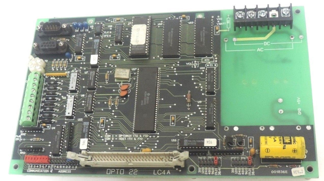 OPTO 22 LC4A CPU SINGLE BOARD CONTROLLER 120VAC 001836E REV. 2