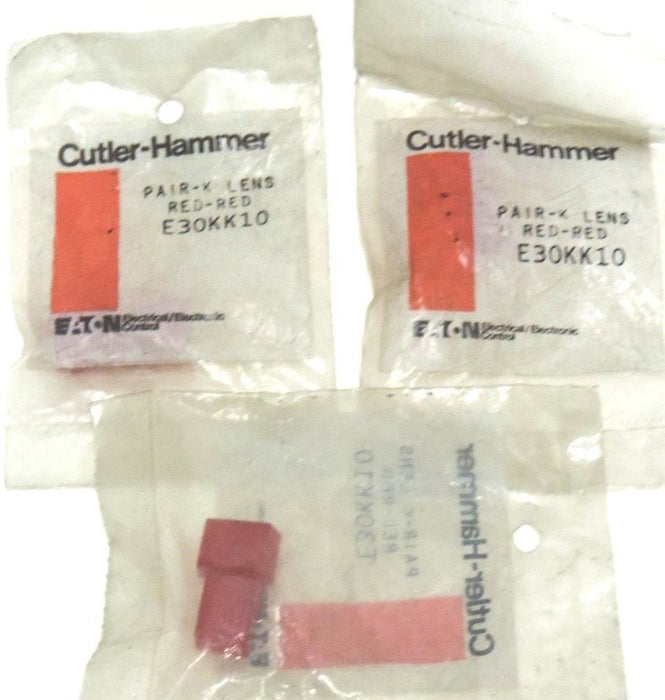 LOT OF 3 NEW CUTLER-HAMMER E30KK10 PAIR-K LENS RED-RED