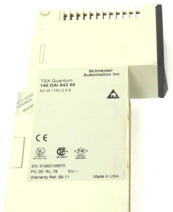 SCHNEIDER AUTOMATION 140DAI54300 TSX QUANTUM INPUT MODULE 16POINT 140-DAI-543-00