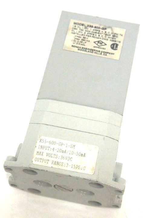 RONAN ENGINEERING X55-600-GP-1-SM TRANSDUCER X55-600-GP, 36VDC, 3-15PSIG