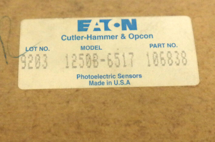 CUTLER HAMMER 1250B-6517 PHOTOELECTRIC 100FT THRU BEAM DETECTOR 6FT CABLE 30VDC