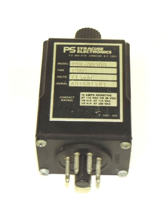 PS SYRACUSE ELECTRONICS TSR-00300 TIME DELAY RELAY 1SEC 115VAC TSR00300