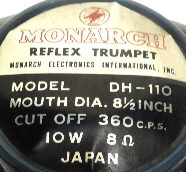 MONARCH REFLEX TRUMPET HORN DH-110 FOR LOUD SPEAKER MOUTH DIA. 8-1/2"