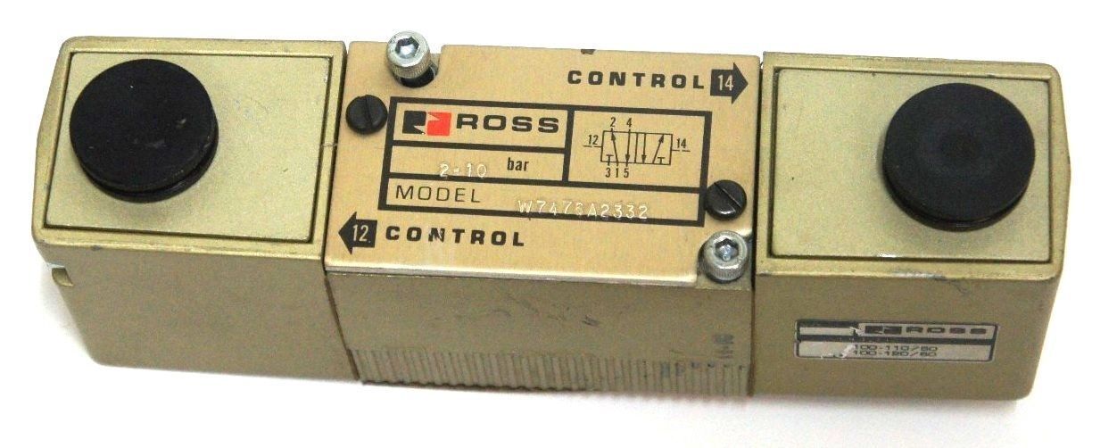 ROSS CONTROLS W7476A2332 DOUBLE SOLENOID VALVE 2-10 BAR 100-120V 50/60HZ