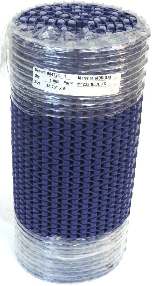 NEW M1233 BLUE AC MODULAR 6FT LENGTH 13.75IN WIDTH CONVEYOR BELT 13.75" X 6'