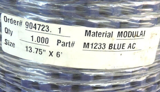 NEW M1233 BLUE AC MODULAR 6FT LENGTH 13.75IN WIDTH CONVEYOR BELT 13.75" X 6'