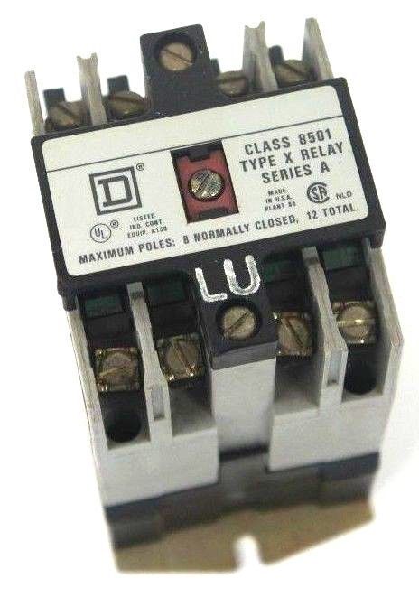 SQUARE D 8501-X0-40 TYPE X CONTROL RELAY SER A FORM KU 8501XO40 8501X040