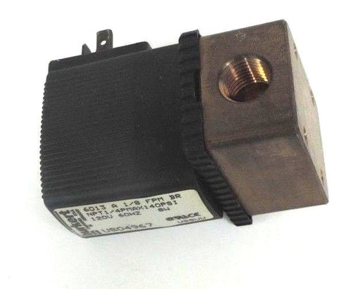 BURKERT 6013-A-1/8-FPM-BR SOLENOID VALVE BRASS 2WAY NC 1/4IN NPT 8W 120VAC