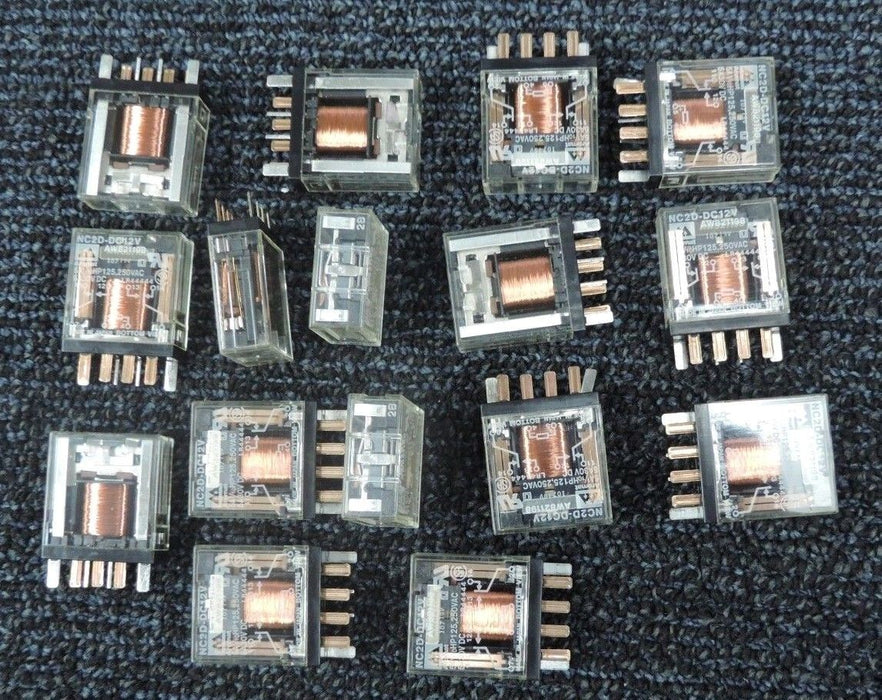 LOT OF 16 AROMAT NC2D-DC12V RELAYS NC2DDC12V