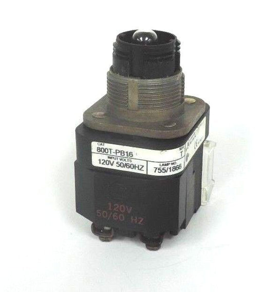 ALLEN BRADLEY 800T-PB16 PUSHBUTTON 800TPB16 SER. T 120V W/ 800T-XA1 SER. E