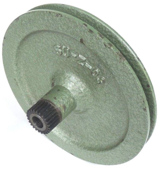 GREEN CAST IRON V-BELT PULLEY P/N: SU-Z-03, 6-1/2" O.D