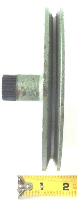 GREEN CAST IRON V-BELT PULLEY P/N: SU-Z-03, 6-1/2" O.D