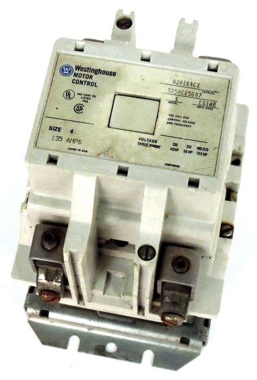 WESTINGHOUSE A201K4CX STARTER SIZE 4 MODEL K MFG CODE CSTAR 135AMP