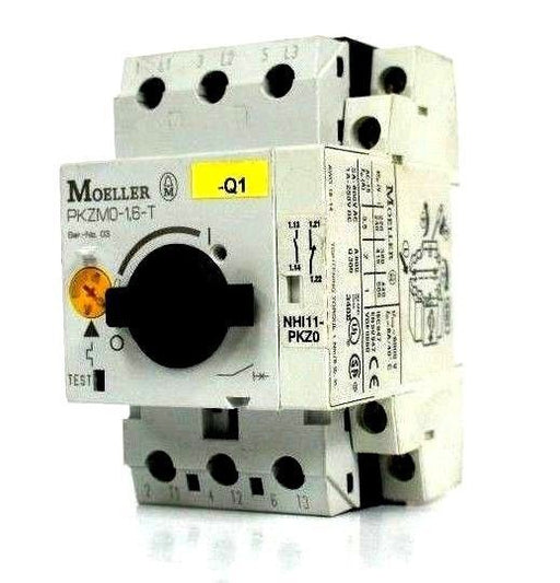 MOELLER PKZM016T MANUAL MOTOR CONTROLLER W/ NHI11-PKZ0 AUXILIARY CONTACT