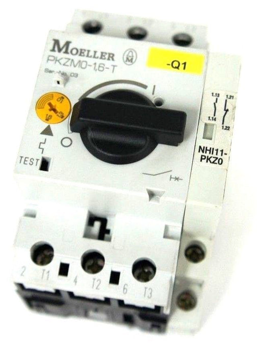 MOELLER PKZM016T MANUAL MOTOR CONTROLLER W/ NHI11-PKZ0 AUXILIARY CONTACT