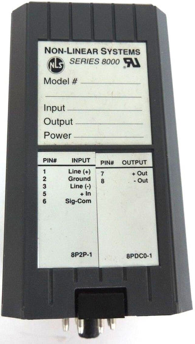 NEW NON-LINEAR SYSTEMS 800-1-1-01-60 SIGNAL CONDITIONER I/O MODULE MODEL: 8000