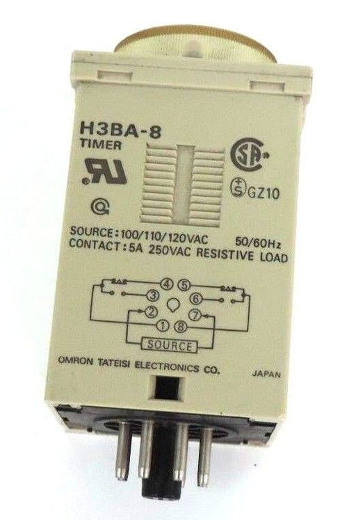 OMRON H3BA-8 RELAY TIMER 100/110/120VAC 5A 50/60HZ H3BA8