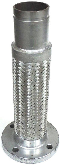 STAINLESS BRAIDED 12.5" HOSE PIPE FITTING 3.5" I.D 7.5" O.D FLANGE 2.5" ADAPTER