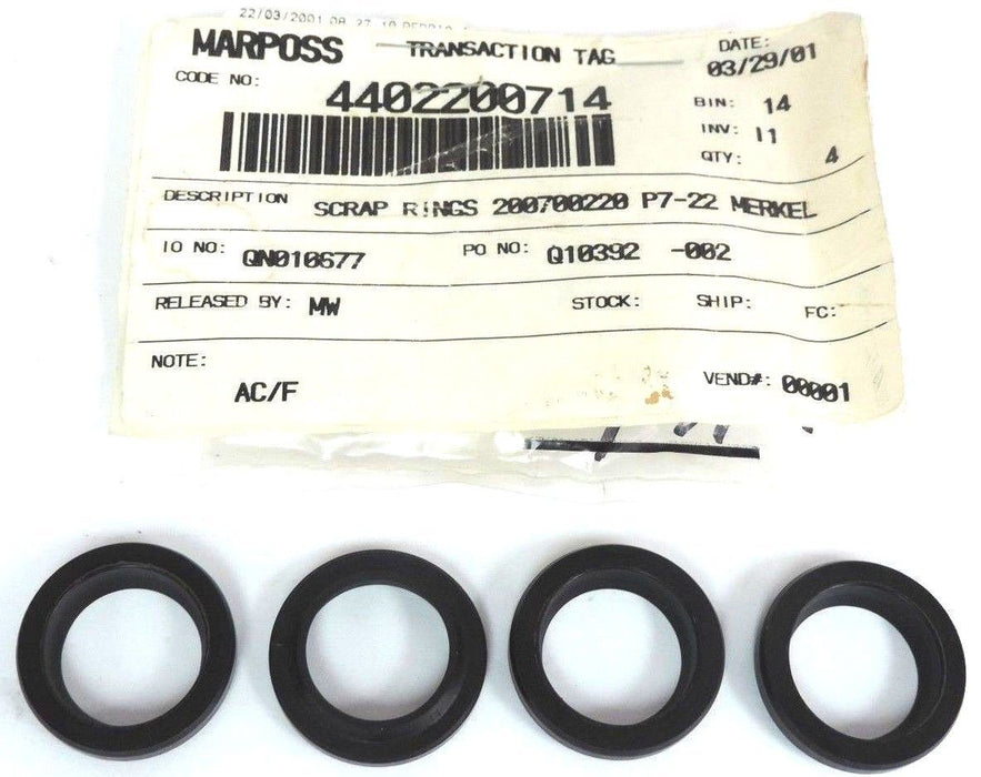 LOT OF 4 NEW MARPOSS 4402200714 SCRAP RINGS 200700220 P7-22 MERKEL