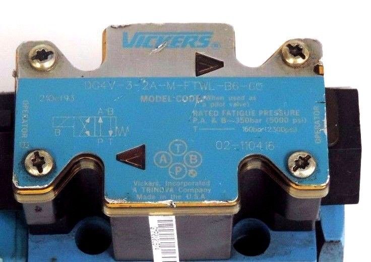 VICKERS DG4V-3-2A-M-FTWL-B6-60 SOLENOID VALVE 02-110416 W/ 02-101731 COIL