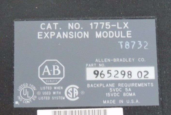 ALLEN BRADLEY 1775-LX EXPANSION MODULE P/N 96529802 1775LX