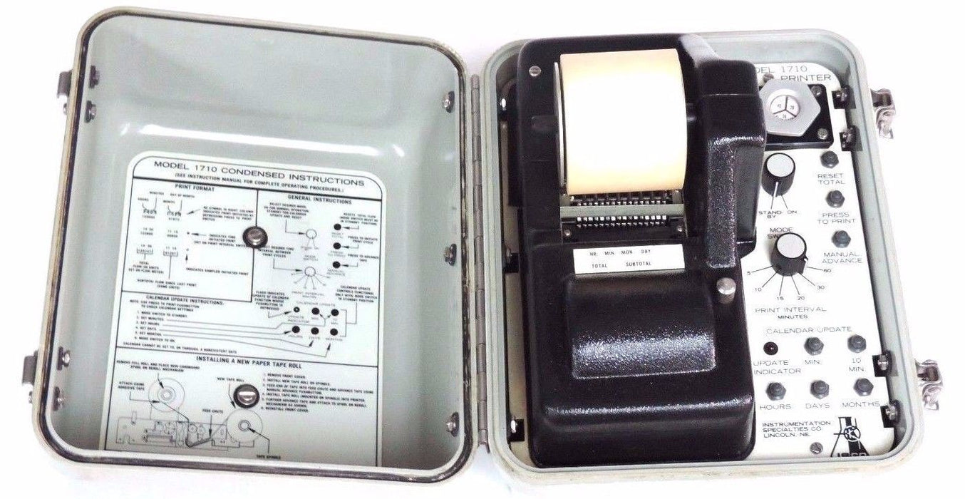 ISCO MODEL 1710 FLOW METER PRINTER 12VDC 1ASB PULSE