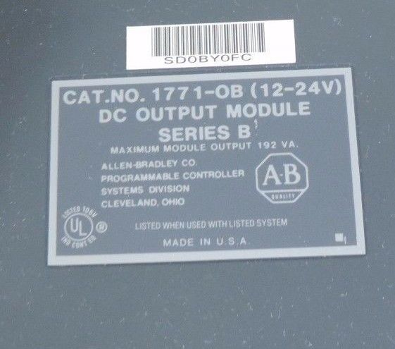 NIB ALLEN BRADLEY 1771-OB DC OUTPUT MODULE SER B 12-24V 1771OB