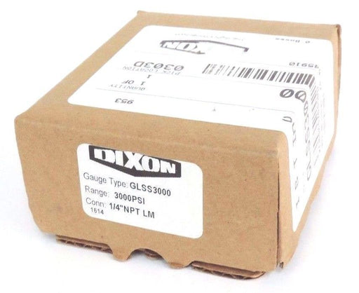 NIB DIXON GLSS3000 GAUGE RANGE: 3000PSI, CONN: 1/4'' NPT LM