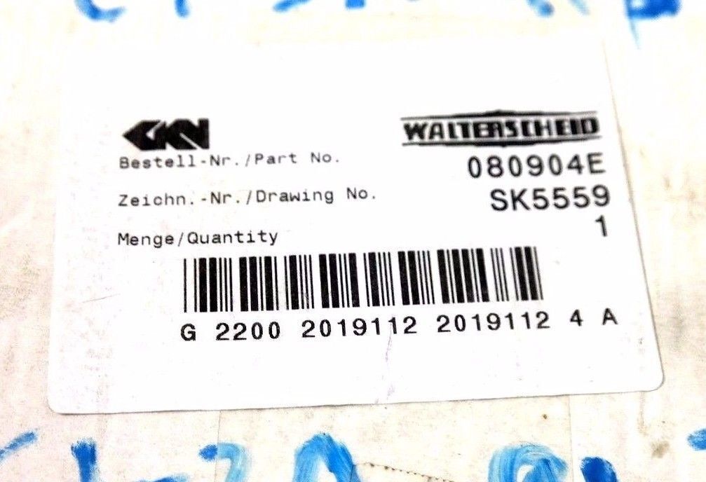 NIB GKN WALTERSCHEID P/N 080904E SINGLE JOINT DRAWING NO. SK5559