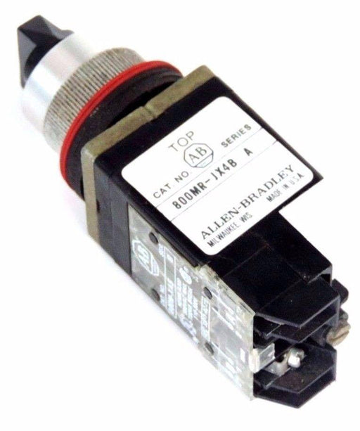 LOT OF 2 ALLEN BRADLEY 800MR-JX4B SELECTOR SWITCH SER A 800M-XAS CONTACT SER B
