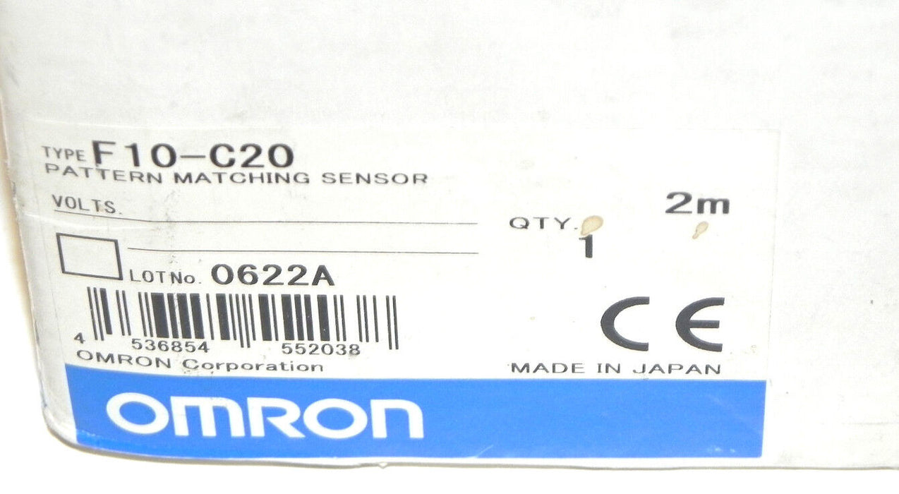 OMRON F10-C20 PATTERN MATCHING SENSOR F10C20 SOURCE 24VDC 0.3A