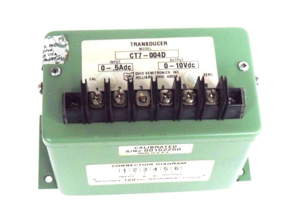 OHIO SEMITRONICS CT7-004D TRANSDUCER 0-.5DC, 0-10VDC, CT7004D