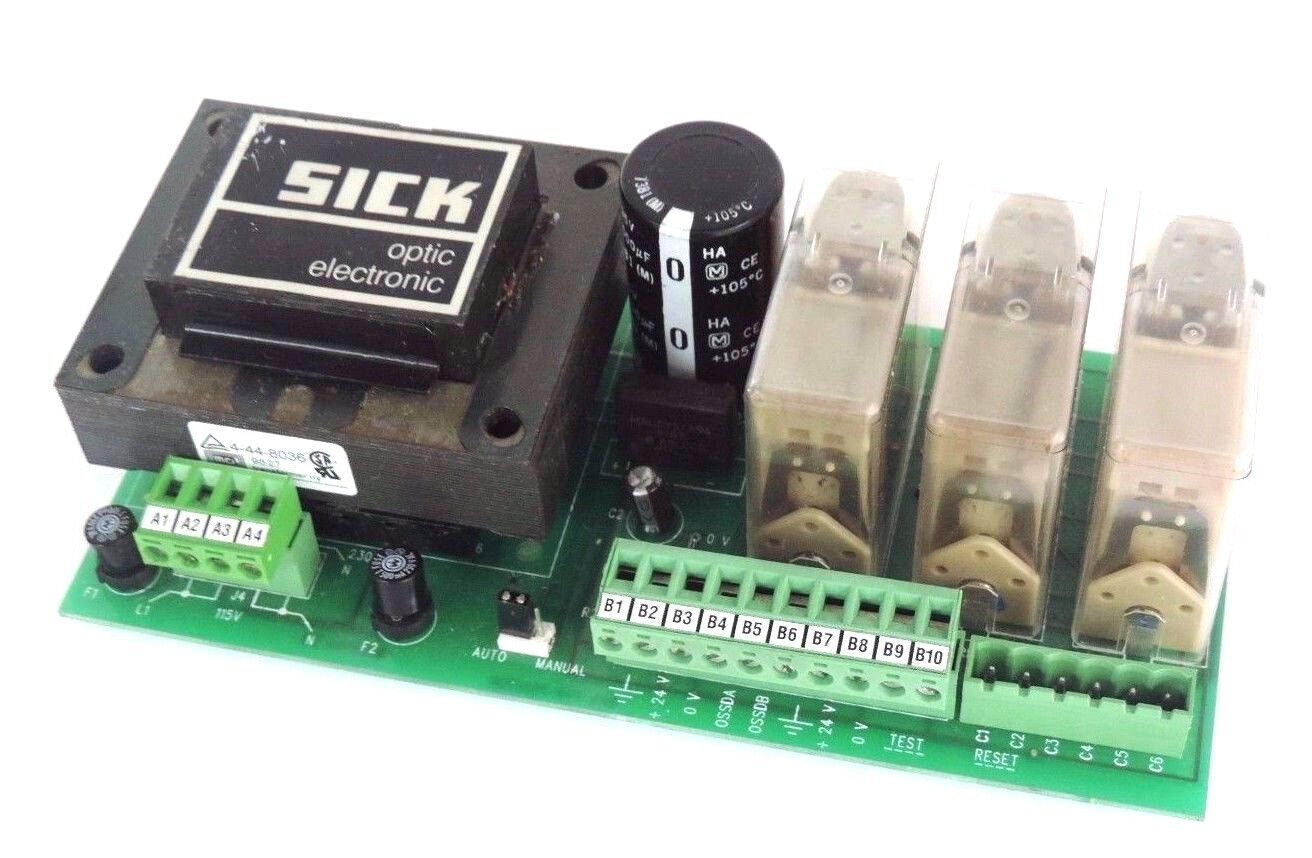 SICK 7022756 POWER SUPPLY RELAY BOARD 24V, 4-44-8036, H02-462-1027 RELAYS