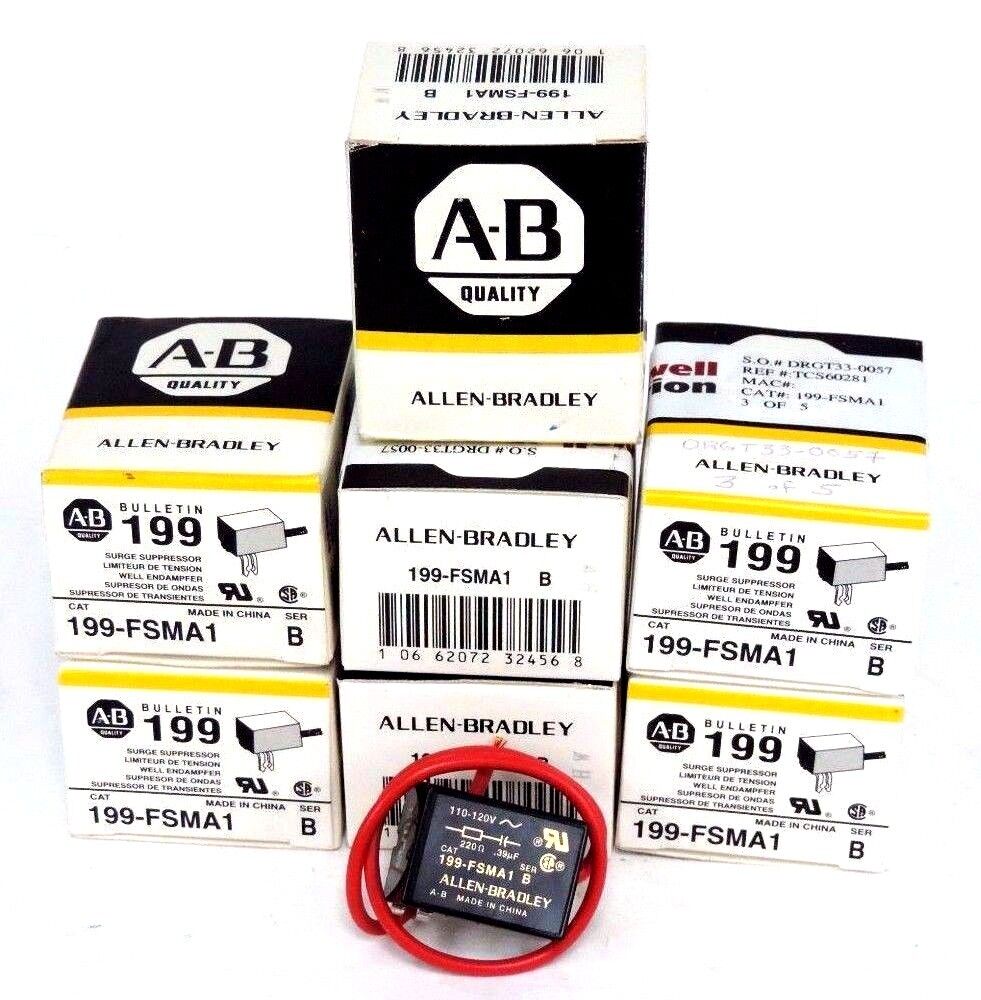 LOT OF 7 NIB ALLEN BRADLEY 199-FSMA1 SURGE SUPPRESSORS SER B 110-120V 199FSMA1
