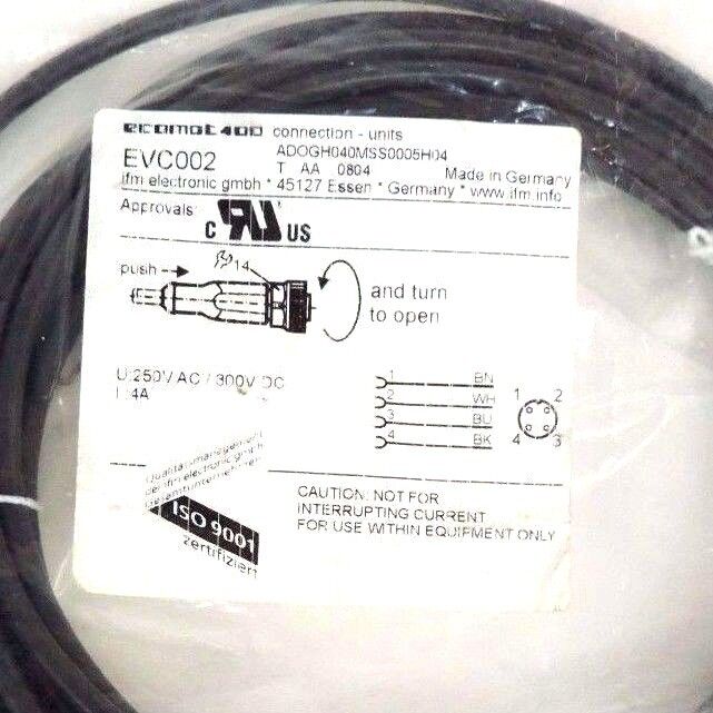 NIB IFM ECOMAT EVC002 CONNECTION UNIT ADOGH040MSS0005H04, 250VAC, 300VDC