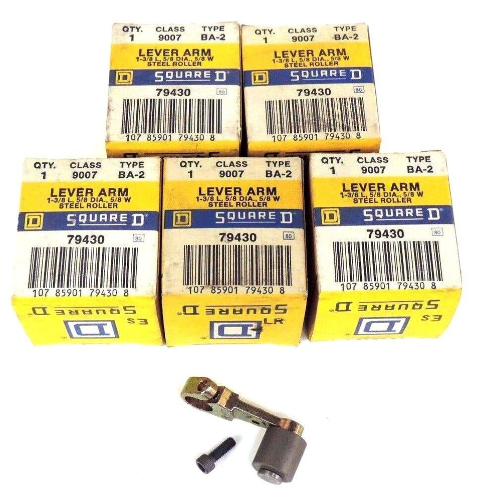 LOT OF 5 NIB SQUARE D 9007-BA-2 LEVER ARMS 1-3/8''L, 5/8''DIA., 5/8''W., 9007BA2