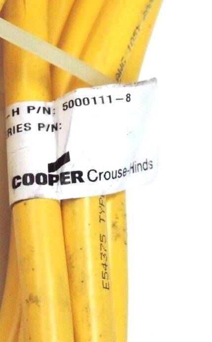 LOT OF 2 CROUSE-HINDS 5000111-8 CORDSET CABLES 5000118