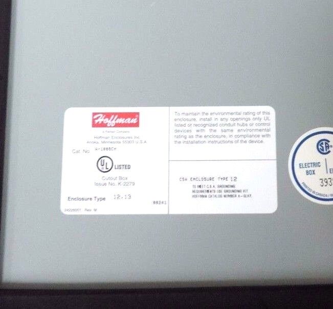 NEW MOORFEED CORP. 441026 CONTROL PANEL A-1008CH ENCLOSURE