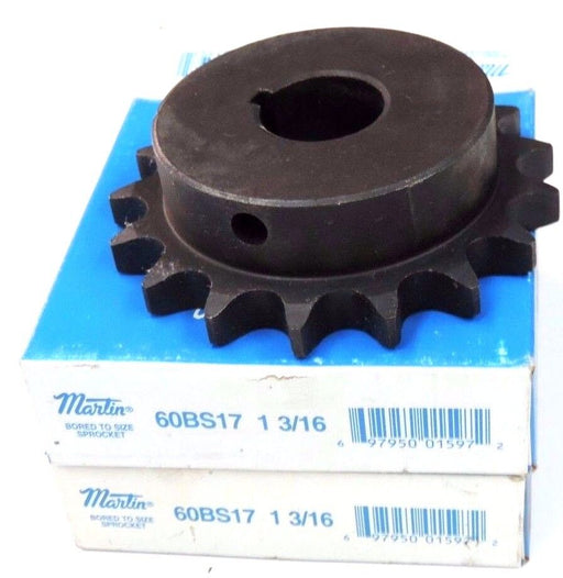 LOT OF 2 NIB MARTIN 60BS17 1 3/16 BORED SIZED SPROCKETS 60BS171316