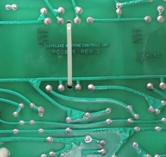 CNC CLEVELAND MACHINE CONTROLS A6483-G01 BOARD 237243 REV. H, PC0856 REV. D